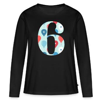 Ballon zum 6-jährigen Jubiläum - Frauen Premium Bio Langarmshirt - Schwarz - Vorne - Julia (174cm)