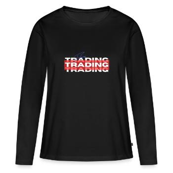 Trading de contrats à terme sur bourse - T-shirt manches longues Premium bio Femme - noir - Devant - Julia (174cm)