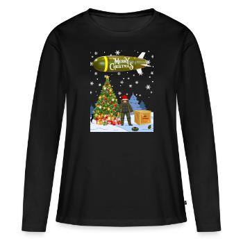 EOD Weihnachten - Frauen Premium Bio Langarmshirt - Schwarz - Vorne - Julia (174cm)