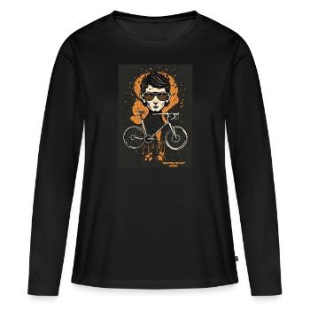 Le gravier dans mon - T-shirt manches longues Premium bio Femme - noir - Devant - Julia (174cm)