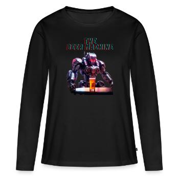The Beer Machine - Frauen Premium Bio Langarmshirt - Schwarz - Vorne - Julia (174cm)