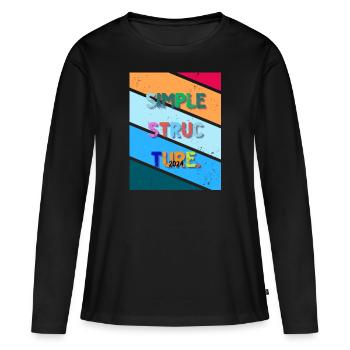 Conception simple. Structure simple 2024. - T-shirt manches longues Premium bio Femme - noir - Devant - Julia (174cm)