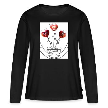 Prenez ce que vous voulez. Prends ce que tu veux. - T-shirt manches longues Premium bio Femme - noir - Devant - Julia (174cm)