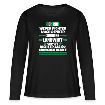 Ni poète ni penseur, mais agriculteur - T-shirt manches longues Premium bio Femme - noir - Devant - Julia (174cm)