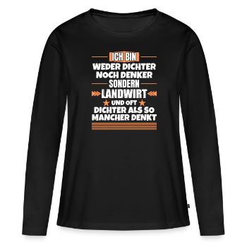 Ni poète ni penseur, mais agriculteur - T-shirt manches longues Premium bio Femme - noir - Devant - Julia (174cm)