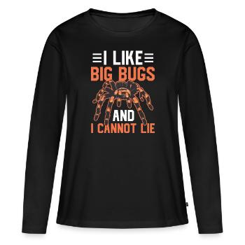 J’aime les grosses bestioles et je ne peux pas mentir - Arachnid Lover - T-shirt manches longues Premium bio Femme - noir - Devant - Julia (174cm)