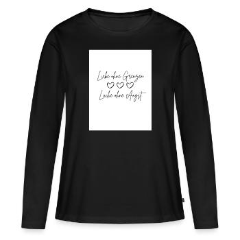 Amour sans frontières - T-shirt manches longues Premium bio Femme - noir - Devant - Julia (174cm)