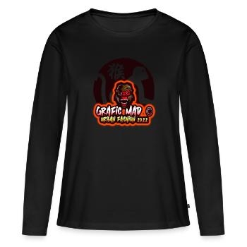 MAD GORILLA - T-shirt manches longues Premium bio Femme - noir - Devant - Julia (174cm)