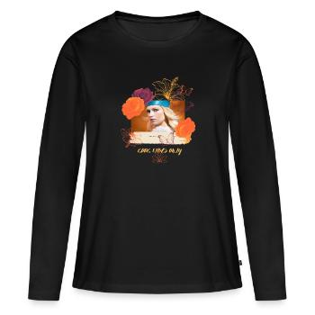 Only - vibes - Women's Premium Organic Long Sleeve Shirt - black - Front - Julia (174cm)