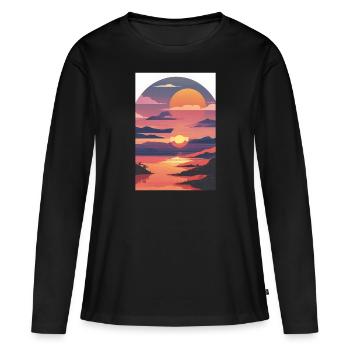 Sommerurlaub am Meer - Frauen Premium Bio Langarmshirt - Schwarz - Vorne - Julia (174cm)