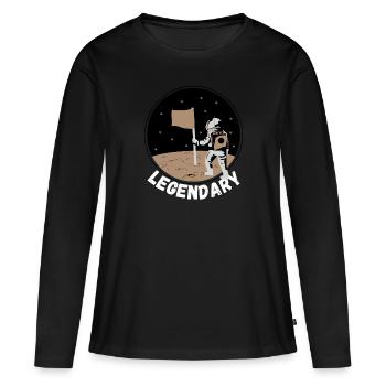 Astronaute légendaire de l’espace - T-shirt manches longues Premium bio Femme - noir - Devant - Julia (174cm)