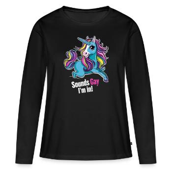 Sounds Gay - I'm in! - Frauen Premium Bio Langarmshirt - Schwarz - Vorne - Julia (174cm)