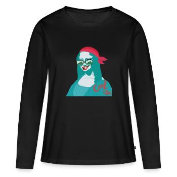Cool Lisa - T-shirt manches longues Premium bio Femme - noir - Devant - Julia (174cm)