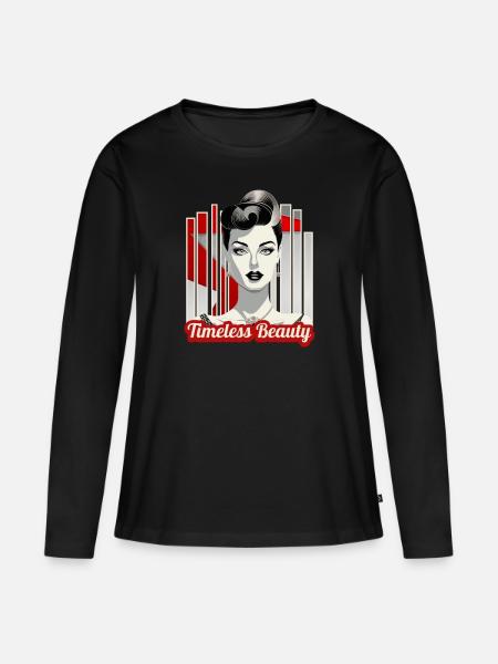 Timless Beauty - Frauen Premium Bio Langarmshirt - Schwarz