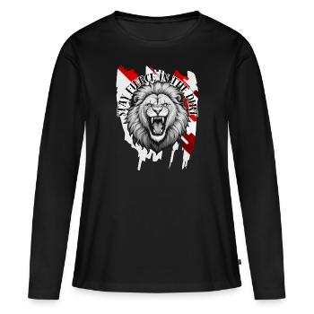 Restez féroce dans la terre - T-shirt manches longues Premium bio Femme - noir - Devant - Julia (174cm)