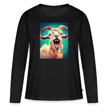 Ziege - Frauen Premium Bio Langarmshirt - Schwarz - Vorne - Julia (174cm)