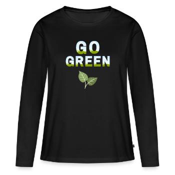 Passez au VERT - T-shirt manches longues Premium bio Femme - noir - Devant - Julia (174cm)