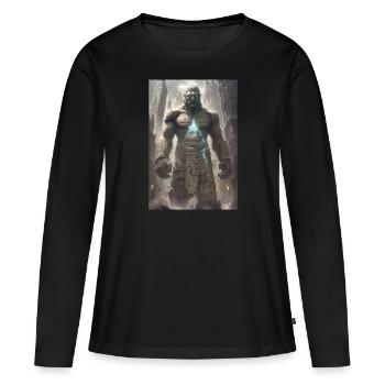 Golem Cadeau du Judaïsme Juif - T-shirt manches longues Premium bio Femme - noir - Devant - Julia (174cm)
