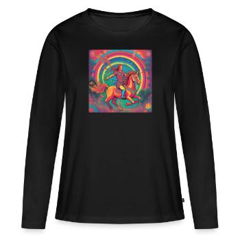 Sagittaire Astrologie Astro Gift - T-shirt manches longues Premium bio Femme - noir - Devant - Julia (174cm)