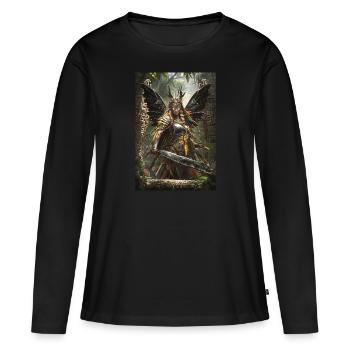 Guerrier Mythologie Mythe Cadeau - T-shirt manches longues Premium bio Femme - noir - Devant - Julia (174cm)