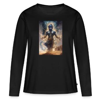 Gini Mythologie Mythe Cadeau - T-shirt manches longues Premium bio Femme - noir - Devant - Julia (174cm)