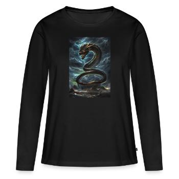Basilic Mythologie Mythe Cadeau - T-shirt manches longues Premium bio Femme - noir - Devant - Julia (174cm)