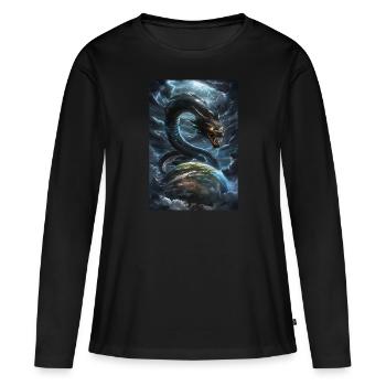 Basilic Mythologie Mythe Cadeau - T-shirt manches longues Premium bio Femme - noir - Devant - Julia (174cm)