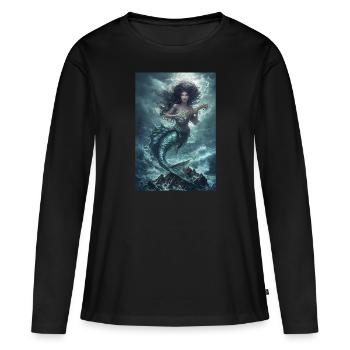 Sirène Mythologie Mythe Cadeau - T-shirt manches longues Premium bio Femme - noir - Devant - Julia (174cm)