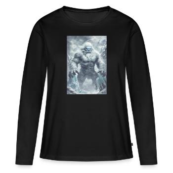 Yeti mythologie mythe cadeau - T-shirt manches longues Premium bio Femme - noir - Devant - Julia (174cm)