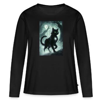 Chat Mythologie Mythe Cadeau - T-shirt manches longues Premium bio Femme - noir - Devant - Julia (174cm)