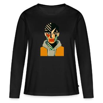 Cv style éblouissant - T-shirt manches longues Premium bio Femme - noir - Devant - Julia (174cm)