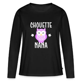 Chouette nana - T-shirt manches longues Premium bio Femme - noir - Devant - Julia (174cm)