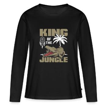 Jungle de noix de sauvage Survie de la jungle Alligator - T-shirt manches longues Premium bio Femme - noir - Devant - Julia (174cm)