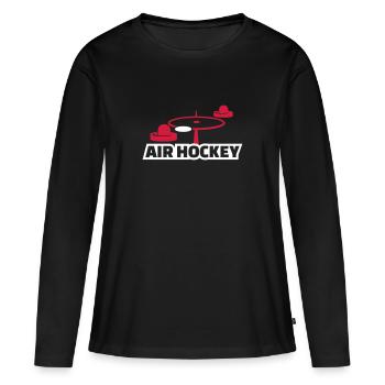 Air hockey - T-shirt manches longues Premium bio Femme - noir - Devant - Julia (174cm)