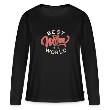 Best mom 3 - Women's Premium Organic Long Sleeve Shirt - black - Front - Julia (174cm)