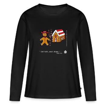 Flynn Gin, a country gingerbread man. - Women's Premium Organic Long Sleeve Shirt - black - Front - Julia (174cm)