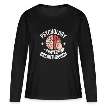 Percée de la prière en psychologie chrétienne - T-shirt manches longues Premium bio Femme - noir - Devant - Julia (174cm)