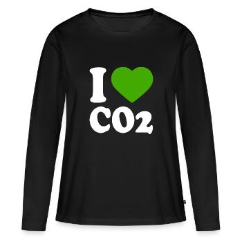I love co2 - T-shirt manches longues Premium bio Femme - noir - Devant - Julia (174cm)