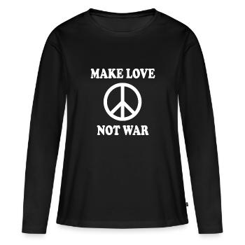 Make love not war - T-shirt manches longues Premium bio Femme - noir - Devant - Julia (174cm)