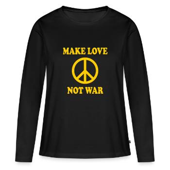 Make love not war - T-shirt manches longues Premium bio Femme - noir - Devant - Julia (174cm)
