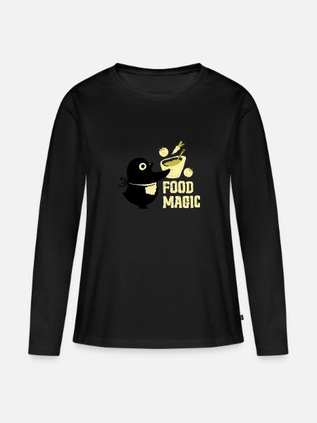 Vogel und nahrung - Frauen Premium Bio Langarmshirt - Schwarz