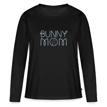 Bunny mom, maman lapin, mignon - T-shirt manches longues Premium bio Femme - noir - Devant - Julia (174cm)