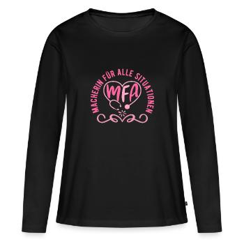 MFA MAcherin Assistant médical - T-shirt manches longues Premium bio Femme - noir - Devant - Julia (174cm)