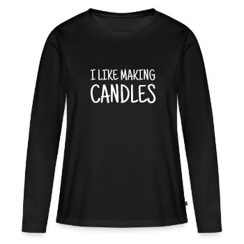 Candle Making Candles - Women's Premium Organic Long Sleeve Shirt - black - Front - Julia (174cm)