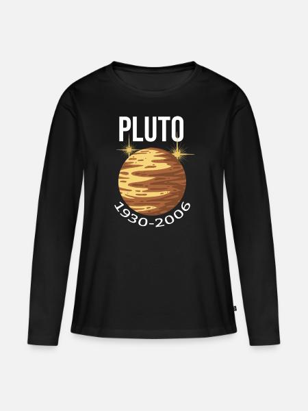 pluto planet - Frauen Premium Bio Langarmshirt - Schwarz