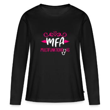 MFA en tant qu’assistant médical - T-shirt manches longues Premium bio Femme - noir - Devant - Julia (174cm)