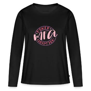 Assistant médical MFA Power - T-shirt manches longues Premium bio Femme - noir - Devant - Julia (174cm)