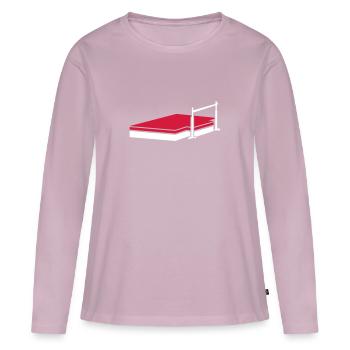 grand saut - T-shirt manches longues Premium bio Femme - rose poudré - Devant - Julia (174cm)
