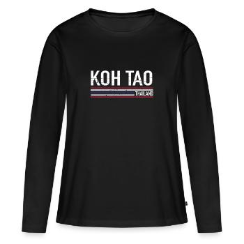 Koh Tao - T-shirt manches longues Premium bio Femme - noir - Devant - Julia (174cm)