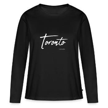 Toronto Canada - T-shirt manches longues Premium bio Femme - noir - Devant - Julia (174cm)